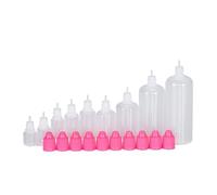 ZHOUXYFDC Squeeze Bottle 10Pcs 3ml 5ml 10ml 15ml 20ml 30ml 50ml 100ml 120ml Plastic Squeeze Dropper Bottle Removable Cap Liquid Filling Containers(Pink,50ml)