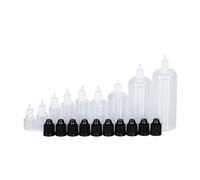 ZHOUXYFDC Squeeze Bottle 10Pcs 3ml 5ml 10ml 15ml 20ml 30ml 50ml 100ml 120ml Plastic Squeeze Dropper Bottle Removable Cap Liquid Filling Containers(Black,5ml)
