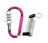 ZHOUYQXLX Combination Locks, 3-Digit Heavy Duty Carabiner Clips, D-Shaped Code Lock for Bicycles Security Cable Lock, Outdoor Lock