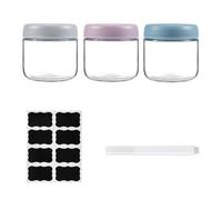 ZhouZGlass 3 pack 10oz Overnight Oats Containers with Lids, Glass Jars with Airtight Lids, Wide Mouth Mason Salad Jars, Glass Food Storage Containers for Snacks Yogurt Spice Sugar