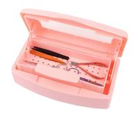 Zhowyeemeng Nail Tool Sterilizer Box, Plastic Sterilization Tray, Storage and Disinfection Plastic Box for Hair Salon, Eyelash Extensions, Manicure and Nail Art Tool (Pink)