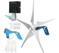 ZHOZHUT 1000W / 1200W Wind Turbine Generator Kit 12V / 24V / 48V Wind Power Generator With 5 Blades And Controller, Pure Copper Coil Windmill Generator For Home, Hybrid Solar Wind System,1200W,48V