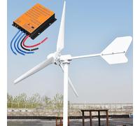 ZHOZHUT 5000W Wind Turbine Generator Kit 24V / 48V 3 Blade Professional Wind Turbines With Mppt Controller, 2.5m/s Start Wind Speed Windmill Generator Low Noise High Efficiency For Outdoor,5KW,24V