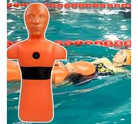 ZHPPED Pool/Beach & River Simulation Rescue Dummy, Water Rescue Dummy Drowning Prevention, Fire Training Drill Model with 3 Water Injection Holes Rapid Drainage Orange
