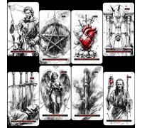 ZHQGYN Gothic Whispers Tarot Cards, 78 Monochrome Beauty and Darkly Playful wit, Tarot Cards with Guidebook, Each Card is Illustrated in Bold Black and White, echoing The Style of Gothic Engravings