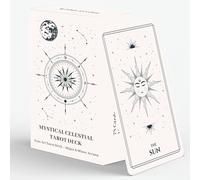 ZHQGYN Mystical Celestial Tarot Deck, 78 Tarot Cards for Beginners with Major and Minor Arcana, Tarot Deck with Guide Book, Modern Line Art Tarot for Intuition, Spiritual Guidance, Self-Reflection