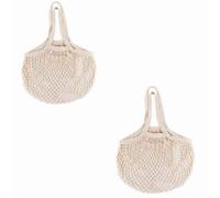 ZHQZZPH 2 Pack Reusable Produce Bags | Mesh Net Washable Long Cotton String Handles for Fruits & Vegetables - Eco-Friendly Breathable Grocery Storage Solution