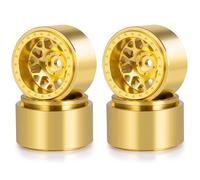 ZHRCFUN 4 Piece Beadlock Rims Negative Offset Brass Wheels Rim Set for Axial SCX24 TRX4M FCX24 Redcat Ascent 18 1/24 1/18 RC Crawler Car Upgrade Parts