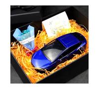 ZHRDWE 1:24 For Tesla Model X Gift Box Die-cast Car Birthday Souvenir Valentine's Day Christmas Model Vehicle(Blue)