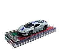 ZHRDWE 1:64 For Novitec 488 Pista Miniature Model Car Toy Collect Computer Desktop Ornaments Model Vehicle(Gray)