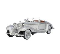 ZHRDWE Diecast Car 1:24 For Benzs 500K 1936 Static Display Die-cast Metal Classic Car Model Simulation Sound And Light Series Toy Vehicle(Gray)