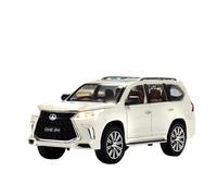 ZHRDWE Diecast Car 1:24 For LEXUS LX570 SUV Alloy Diecasts Metal Car Model Sound And Light Collection Toy Gift(White)