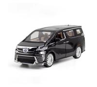 ZHRDWE Diecast Car 1:24 For Toyota Vellfire MPV Van Alloy Die Cast Toy Car Model Sound And Light Interactive Game Gift(Black)