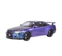 ZHRDWE Diecast Car Large Size 1:18 For Skyline Ares GTR GT-R R34 Alloy Sports CarDiecast Toy Cars Racing Vehicle(Purple)