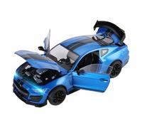 ZHRDWE Toy Car 1/18 For Ford Mustang Shelby GT500 Large Scale Die Cast Metal Model Toy Car Hobby Gifts(Blue)