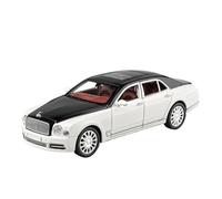 ZHRDWE Toy Car 1:24 For Bentley Mulsanne Alloy Diecasts Toy Vehicles Car Model Sound And Light Pull Back Toys Gifts(White)