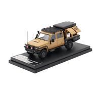 ZHRDWE Toy Car 1:64 For Toyota Landcruiser J70 Land Cruiser LC79 Pickup Camper Miniature Metal Model Car(Beige)