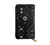 ZhRiYan Black and White Universe Print Leather Long Clutch Wallet â€“ Fashion Women's Personalized Wallet with Coin Pocket, Black, One Size, Black, One Size