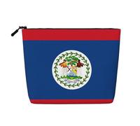 ZhRiYan Brazilian flag Print Fake Hemp Makeup Bag - Reusable Cosmetic Organizer, Daily Storage, Business Trip Essential, Belize Flag, One Size