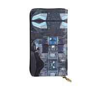 ZhRiYan Cabin of the Future Print Leather Long Clutch Wallet – Fashion Women's Personalized Wallet with Coin Pocket, Black, One Size, Black, One Size