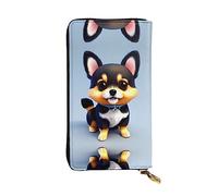 ZhRiYan Card Love Fancy Puppy Print Leather Long Clutch Wallet – Fashion Women's Personalized Wallet with Coin Pocket, Black, One Size, Black, One Size
