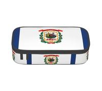 ZhRiYan copper-colored skull Print Pencil Case â€“ Stationery Pouch Bag for Office, and Travel â€“ Spacious Compartments, Zipper Closure, West Virginia Flag, One Size, Print