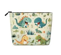 ZhRiYan Cute little baby dinosaur Fake Hemp Makeup Bag - Versatile Travel Toiletry Bag, Reusable Cosmetic Organizer with Zipper Pouch, Black, One Size, Black, One Size