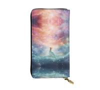 ZhRiYan Fantasy Paradise Space Print Leather Long Clutch Wallet â€“ Fashion Women's Personalized Wallet with Coin Pocket, Black, One Size, Black, One Size