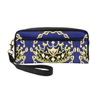 ZhRiYan Fantasy Tiara Print Leather Small Makeup Bag â€“ Travel Toiletry Bag for Women, Reusable Cosmetic Pouch with Zipper, Black, One Size, Black, One Size