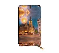 ZhRiYan Fiery Red Street Print Leather Long Clutch Wallet â€“ Fashion Women's Personalized Wallet with Coin Pocket, Black, One Size, Black, One Size