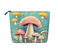 ZhRiYan Flag of Burundi Print Fake Hemp Makeup Bag â€“ Reusable Cosmetic Organizer, Daily Storage, Business Trip Essential, Pretty Little Mushrooms, One Size