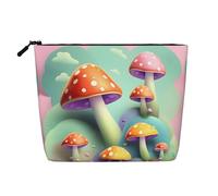 ZhRiYan Flag of Burundi Print Fake Hemp Makeup Bag â€“ Reusable Cosmetic Organizer, Daily Storage, Business Trip Essential, Dreamy Little Mushroom, One Size