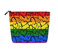 ZhRiYan Flag of Iceland Print Fake Hemp Makeup Bag - Reusable Cosmetic Organizer, Daily Storage, Business Trip Essential, Gay Pride Rainbow Pattern, One Size