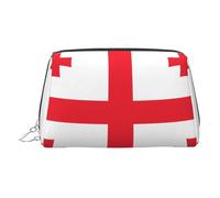 ZhRiYan Gold Leather Makeup Bag - Travel Cosmetic Flag of Georgia Print Bags with Zipper, Portable Toiletry Organizer for Daily Use, Silver, One Size