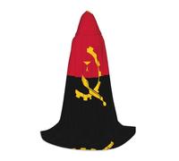 ZhRiYan Halloween Hooded Cape â€“ Angola Flag Print Costume Accessory for Parties, Carnivals, Comic Exhibitions, and More, Black, Medium