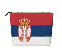 ZhRiYan Lemon wedges Print Fake Hemp Makeup Bag - Reusable Cosmetic Organizer, Daily Storage, Business Trip Essential, Flag Of Serbia, One Size