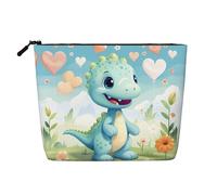 ZhRiYan Love Dinosaur Fake Hemp Makeup Bag - Versatile Travel Toiletry Bag, Reusable Cosmetic Organizer with Zipper Pouch, Black, One Size, Black, One Size