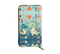 ZhRiYan Lovely Little Dinosaur Baby Print Leather Long Clutch Wallet â€“ Fashion Women's Personalized Wallet with Coin Pocket, Black, One Size, Black, One Size