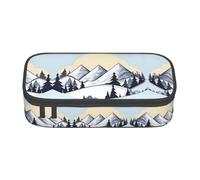 ZhRiYan Peacock flowers Print Pencil Case â€“ Stationery Pouch Bag for Office, and Travel â€“ Spacious Compartments, Zipper Closure, White Snowy Mountains, One Size, Print