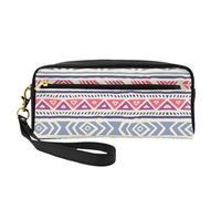 ZhRiYan Plain geometric floral pattern Print Leather Small Makeup Bag â€“ Travel Toiletry Bag for Women, Reusable Cosmetic Pouch with Zipper, Black, One Size, Black, One Size
