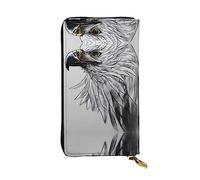 ZhRiYan Sketching an eagle Print Leather Long Clutch Wallet â€“ Fashion Women's Personalized Wallet with Coin Pocket, Black, One Size, Black, One Size