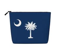 ZhRiYan Sri Lanka Flag Print Fake Hemp Makeup Bag - Reusable Cosmetic Organizer, Daily Storage, Business Trip Essential, South Carolina Flag, One Size