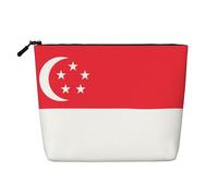 ZhRiYan Sri Lanka Flag Print Fake Hemp Makeup Bag - Reusable Cosmetic Organizer, Daily Storage, Business Trip Essential, Singapore Flag, One Size