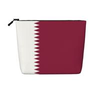 ZhRiYan Sri Lanka Flag Print Fake Hemp Makeup Bag - Reusable Cosmetic Organizer, Daily Storage, Business Trip Essential, Qatar Flag, One Size