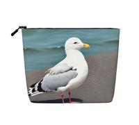 ZhRiYan Sri Lanka Flag Print Fake Hemp Makeup Bag - Reusable Cosmetic Organizer, Daily Storage, Business Trip Essential, Cute Seagull, One Size