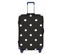 ZhRiYan Stylish Suitcase Cover Protector - Elastic Black And White Polka Dot Print Luggage Travel Accessory, Business Trip Essential, White, Small
