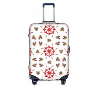 ZhRiYan Stylish Suitcase Cover Protector - Elastic Eight-way rotation Print Luggage Travel Accessory, Business Trip Essential, White, Large