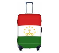 ZhRiYan Stylish Suitcase Cover Protector - Elastic Flag of Tajikistan Print Luggage Travel Accessory, Business Trip Essential, White, Medium