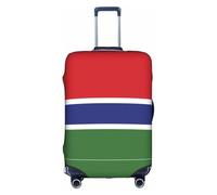 ZhRiYan Stylish Suitcase Cover Protector - Elastic Flag of the Gambia Print Luggage Travel Accessory, Business Trip Essential, White, Small
