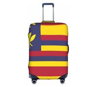ZhRiYan Stylish Suitcase Cover Protector - Elastic Flag of the Kingdom of Hawaii Print Luggage Travel Accessory, Business Trip Essential, White, Medium